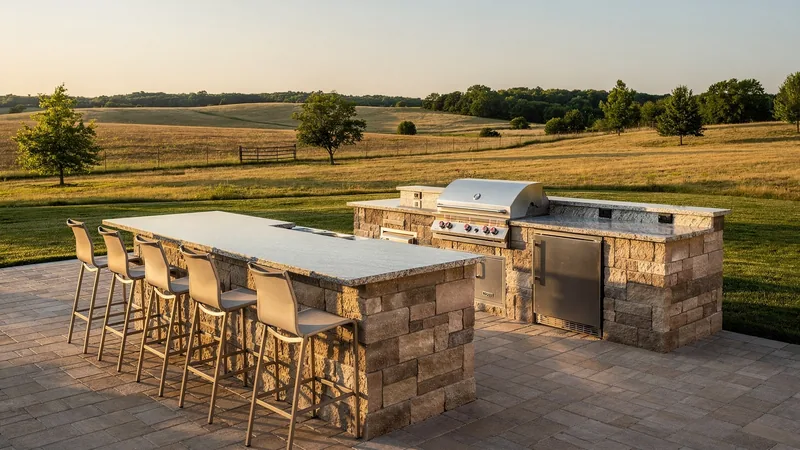 Full outdoor kitchen build on a rural acreage near Lone Jack, MO