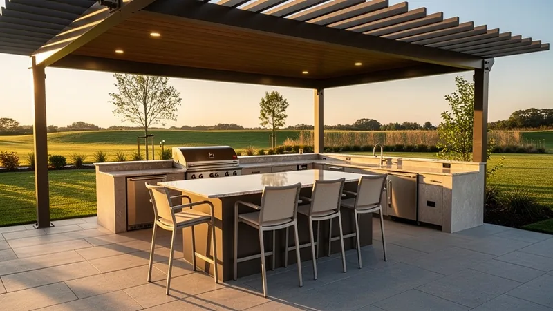Full outdoor kitchen build on a spacious property in Oak Grove, MO